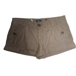 ❌SOLD‼️❌ American Eagle Outfitters Brown Houndstooth 100% Cotton Cuffed Shorts 6